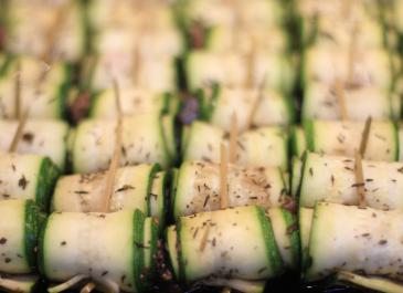 Roulés de courgette aux figues fraîches